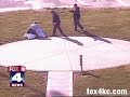 Kansas City reporters fight after sack race. WTF?