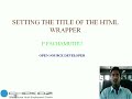 Setting the Title of the HTML Wrapper
