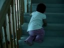 sarrinah climbing stairs first time
