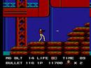 the gameplay of rolling thunder for nes. created by namco.