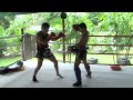 Roger Huerta Thaiboxing pad training with Kru Yod @ Tiger Muay Thai