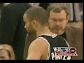 Tony Parker gets a hard foul from Barbosa