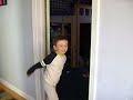 Ryan and Andrew climb the doorway