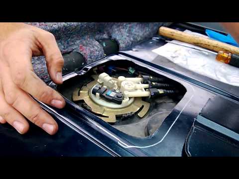 Cutting Fuel Pump Access Panel and Removing Fuel Pump Assembly – 86 Trans AM with 02 Gas Tank