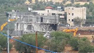 الاحتلال يهدم مبان سكنية في منطقة بئر عونة غرب بيت لحم