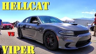 707 HP HELLCAT vs 645 HP VIPER !! - 1/2 Mile Drag Race - Which is Faster? Road Test TV by Road Test TV