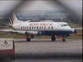 British Air Ferries Vickers Viscount taxi and take off at Aberdeen plus EMB110 and Shorts 330