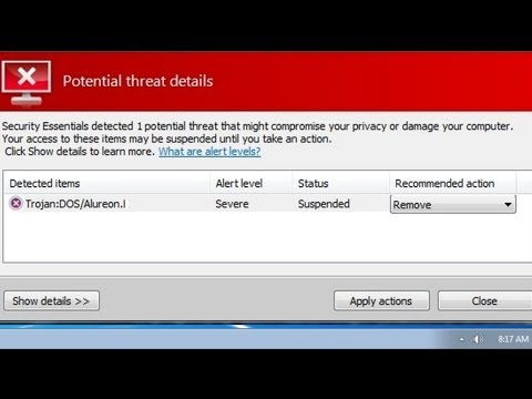 how to get rid of virus win32 alureon.h