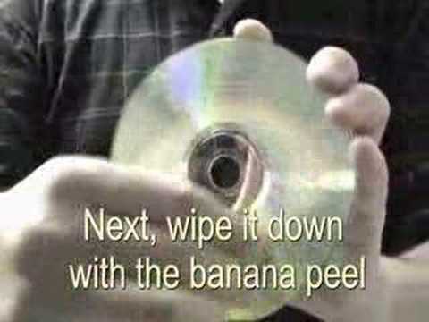 how to get rid of scratches on a cd with a banana