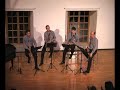 csaba t?zk? (hungarian saxophonist, composer) works, especially written to the budapest saxophone quartet. live concert in essen (germany), 2007. the pieces are: 1., eleninho horo 2., folk song from moldva 3; daichovo horo