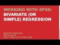 Bivariate (or Simple) Regression in SPSS/PASW