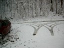 A Hyland Taxi Vehicle Up Close In The Snow