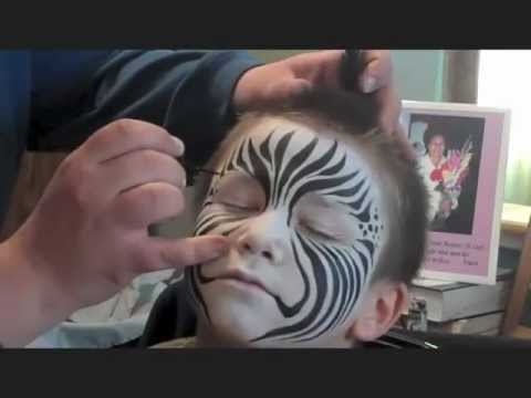 how to zebra face paint