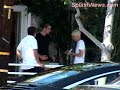 lindsay lohan's close friend samantha ronson and balthazar getty sstand outside fred segal and enjoy a 'red bull'. samantha ronson showed balthazar how to use his phone, as she owns the same model. they are seen laughing and talking before saying goodbye.