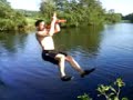 Whyman slips off rope swing not knowing its limp haha