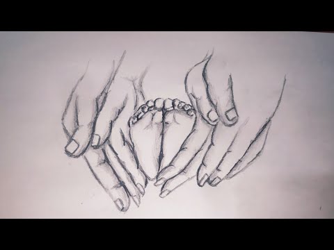 video-linktoworks-How to draw a baby legs in the parents hands/baby feet...