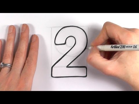 how to draw number 2