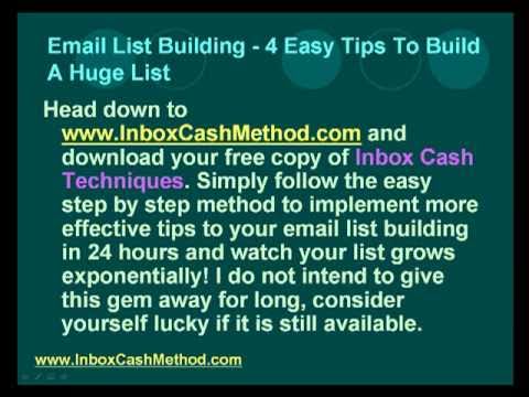 Email List Building – 4 Easy Tips To Build A Huge List