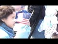 This new father comes home from Iraq...