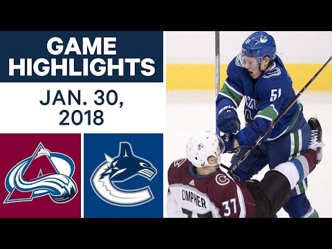 Video: NHL Game Highlights | Avalanche vs. Canucks - Jan. 30, 2018