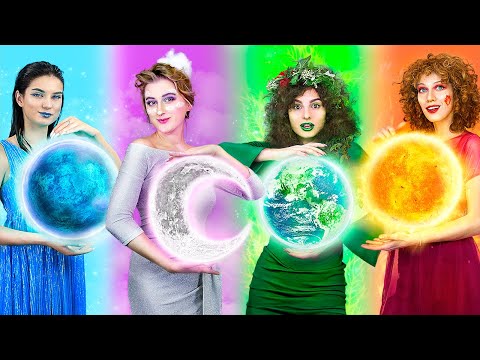Fire Girl, Water Girl, Air Girl and Earth Girl / Four Elements in Real Life