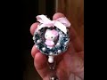 Pink hello kitty Christmas wreath badge reel