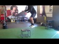 Week One jump program - Week one of the jump program emphasizes learning box jump safety (correct landing and dismounts), a basic box jump, and a progressive method to learn approach mechanics.

Warm-up:
Standing box jump x5 (emphasize proper landing and dismount)

Workout:

Standing Box Jump x5 (emphasize explosion and jump height.)

Step close box jump x5 (emphasize rapid movement, the tempo of the steps should be so that they occur almost at the same time)

Three step approach box jump x5

Four step approach box jump x5

Complete the program three times a week, taking a day off to rest.