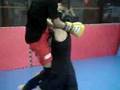 girl kick boxing vs mma professional fighter sparring