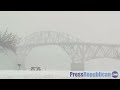 Lake Champlain Bridge Demolition, Crown Point, NY Slow-Motion