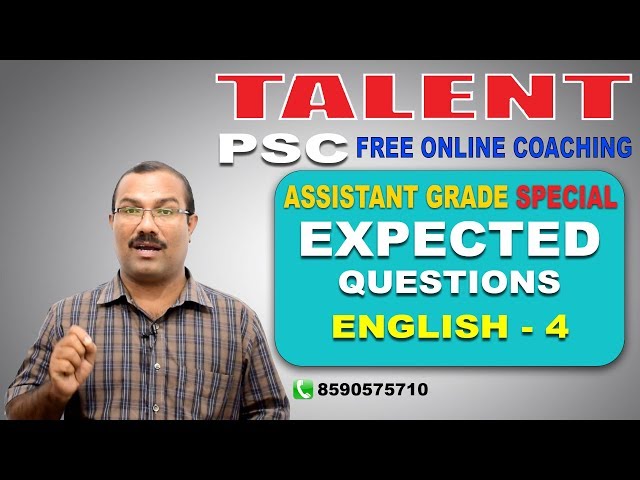PSC | ASSISTANT GRADE SPECIAL | EXPECTED QUESTIONS | English- 4