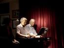 juan carlos zunini y sa�l cosentino interpretan tango a 4 manos en bien bohemio caf� cultural, buenos aires, argentina.