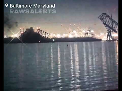 Катастрофическое обрушение моста в Балтиморе попало на видео