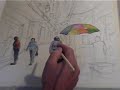 A demonstration painting figures french street pt 2 of 2