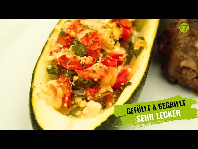 Vom Grill: butterweiche Süßkartoffeln und leckere gefüllte Zucchini
