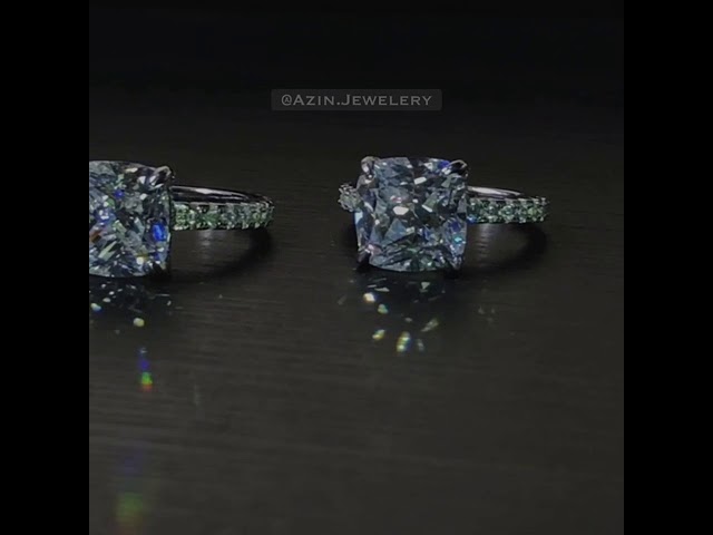 خاتم فضة عيار925| حجر رئيسي 5 قيراط وفصوص الزركون