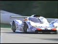 racing porsche flies away