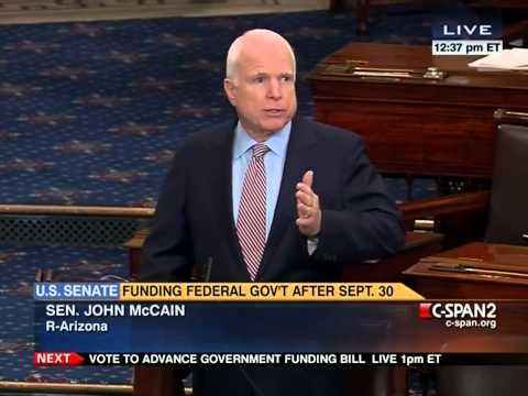 mccain - Sen. John McCain (R-AZ) on the Senate floor 9/25/13 responds to Ted Cruz's lengthy remarks.