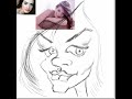 Me drawing Anne Hathaway caricature