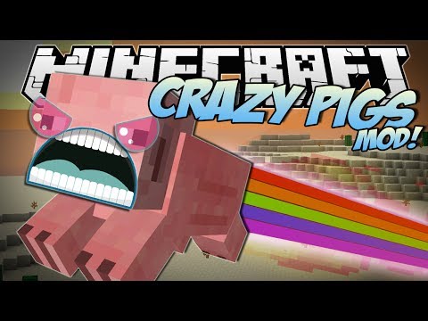 Minecraft | CRAZY PIGS MOD! (Rainbow Pigs, Superpowers, Trail Mix & More!) | Mod Showcase
