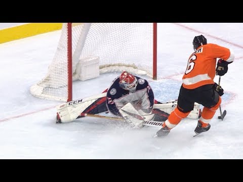Travis Sanheim dekes out Bobrovsky for gorgeous goal on backhand