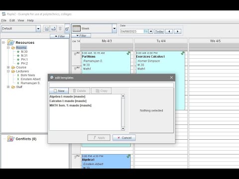 Rapla2: Planning with templates