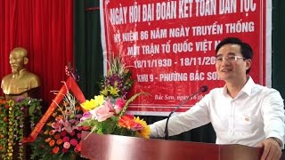 Khu 9, phường Bắc Sơn kỷ niệm Ngày hội Đại đoàn kết dân tộc, ngày truyền thống MTTQ Việt Nam năm 2016