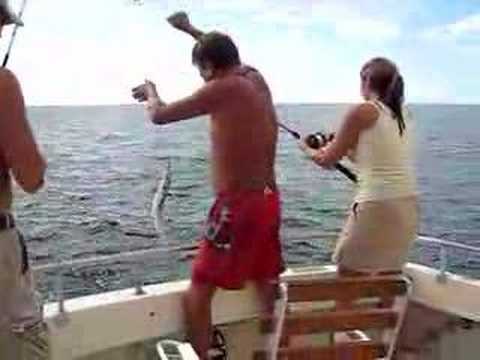Hunter and Leigh Ann catching mackerel