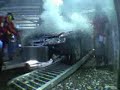 Engine bursts into flames