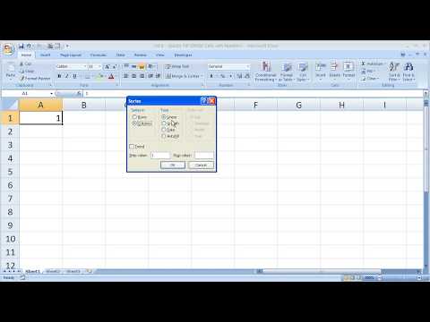 how to fill number series in excel 2013