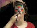 Rainbow cake Tiger face painting. Chrys: www.CTFaceArt.com