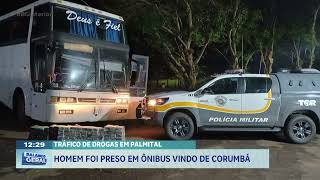 Tráfico de drogas em Palmital: homem foi preso em ônibus vindo de Corumbá
