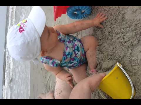 Ella @ ten months old playing at Yaupon Beach, NC