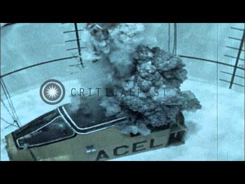 Safe underwater ejection from a downed fighter jet. HD Stock Footage