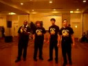 the centerstage quartet singing a cover of hello mary lou, acapella